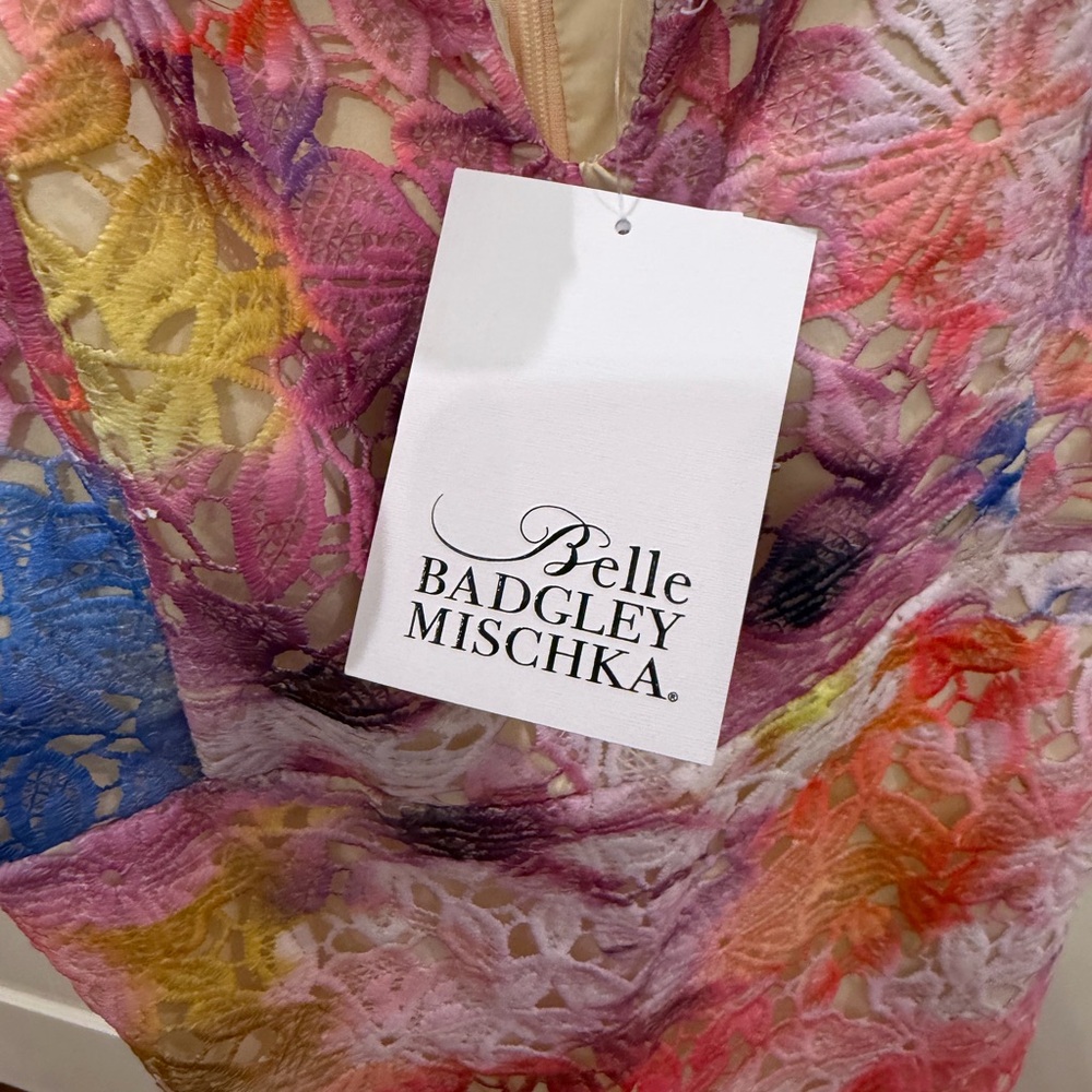 Belle by Badgley Mischka Stella Strapless Midi Dress Size 2 - Picture 5 of 6